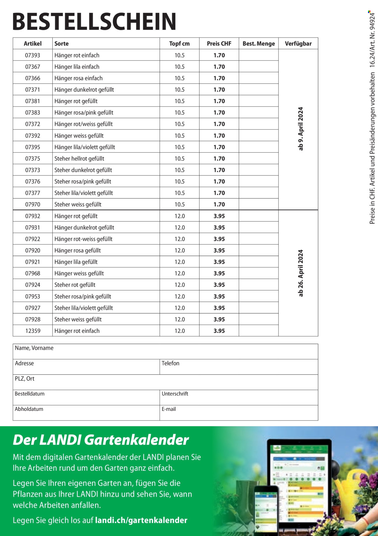 Catalogue Landi. Page 8.