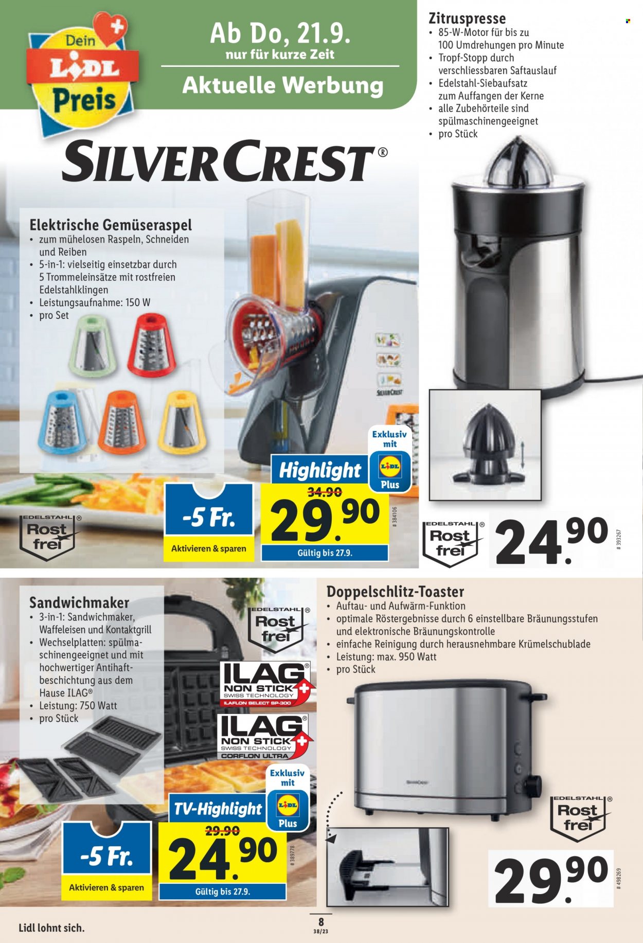 Catalogue Lidl - 21.9.2023 - 27.9.2023. Page 8.