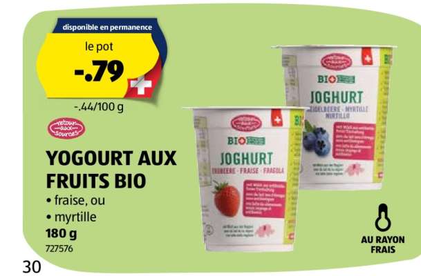 YOGOURT AUX FRUITS BIO