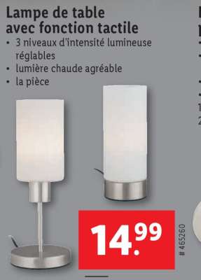 Lampe de table avec fonction tactile