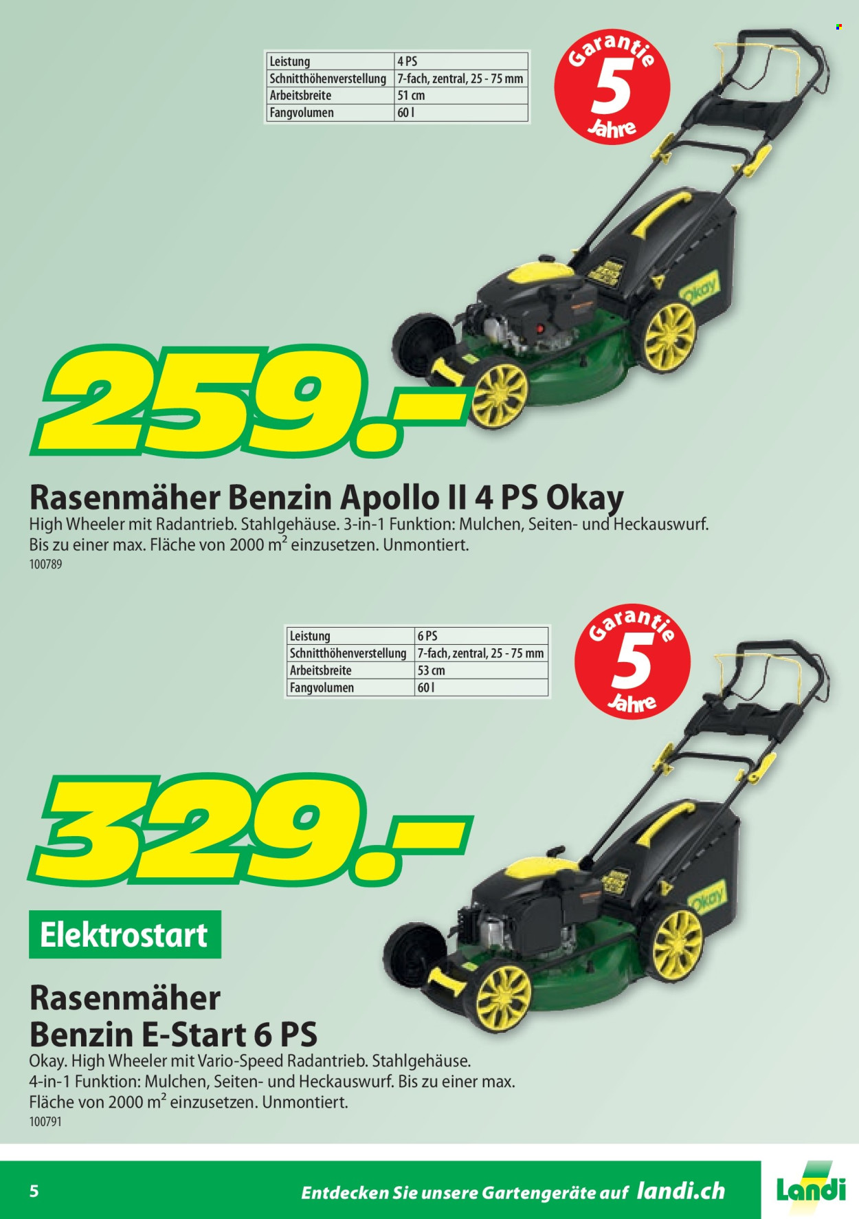 Catalogue Landi. Page 5.