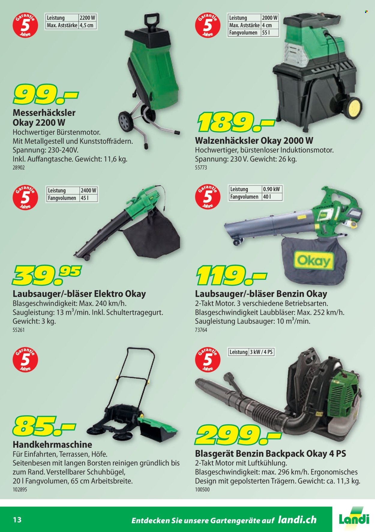 Catalogue Landi. Page 13.