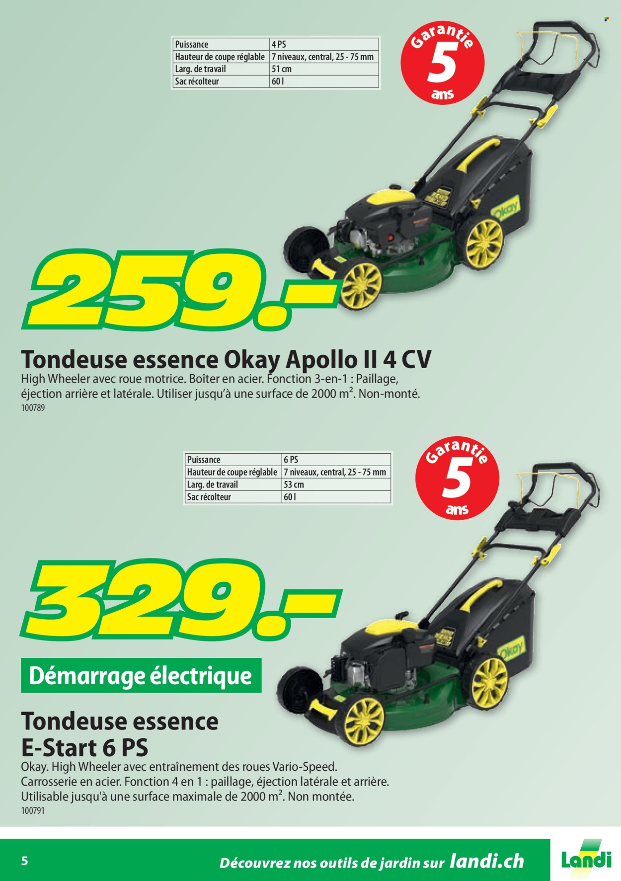 Catalogue Landi. Page 5.