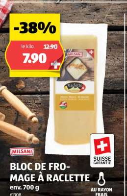 Milsani Bloc de Fromage à Raclette