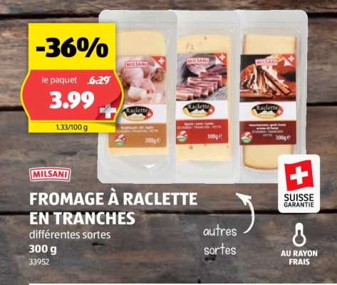 MILSANI FROMAGE À RACLETTE EN TRANCHES