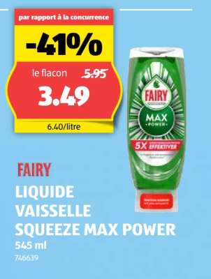 FAIRY LIQUIDE VAISSELLE SQUEEZE MAX POWER