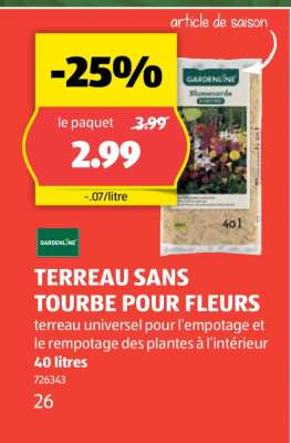 TERREAU SANS TOURBE POUR FLEURS