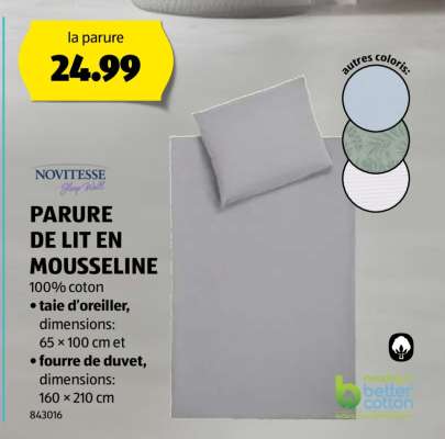 PARURE DE LIT EN MOUSSELINE