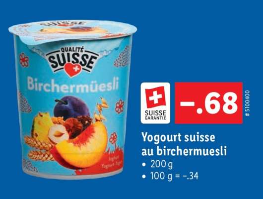 Yogourt suisse au birchermuesli