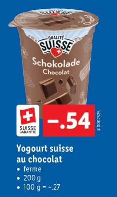 Yogourt suisse au chocolat