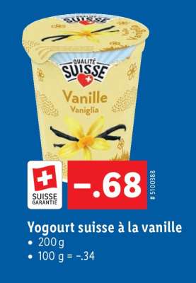 Yogourt suisse à la vanille