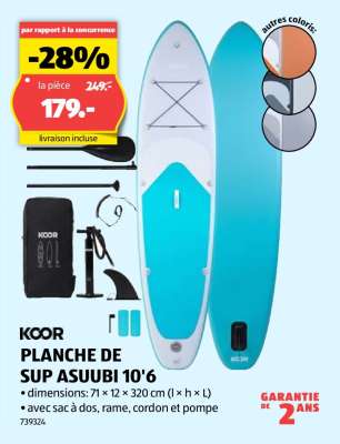 KOOR PLANCHE DE SUP ASUUBI 10'6