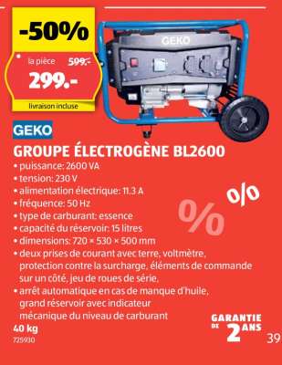 GEKO GROUPE ÉLECTROGÈNE BL2600