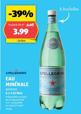 S.PELLEGRINO EAU MINÉRALE gazeuse