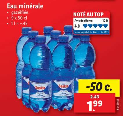 Eau minérale gazéifiée