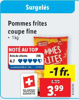 Pommes frites coupe fine