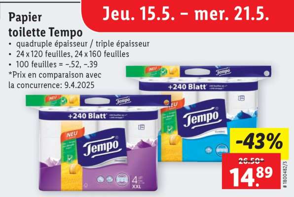 Papier toilette Tempo