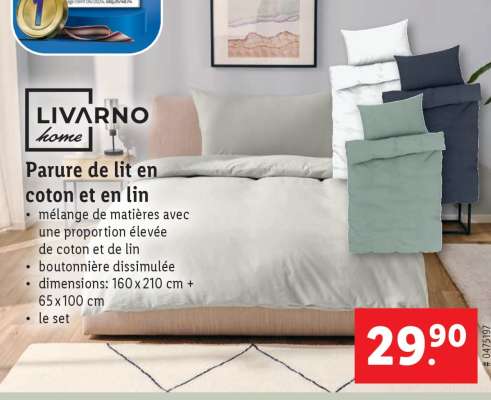Parure de lit en coton et en lin