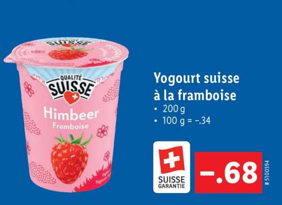Yogourt suisse à la framboise