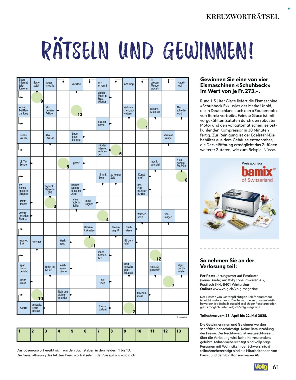 Catalogue Volg - 1.5.2025 - 31.5.2025. Page 61.