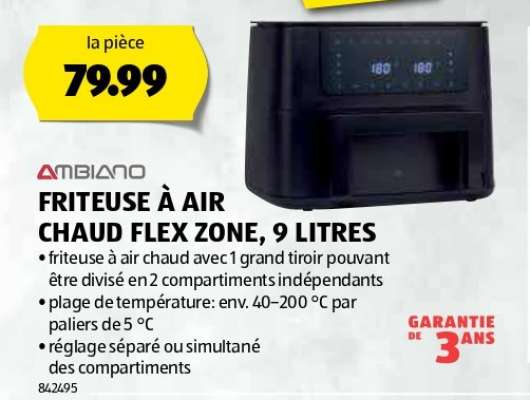 FRITEUSE À AIR CHAUD FLEX ZONE, 9 LITRES