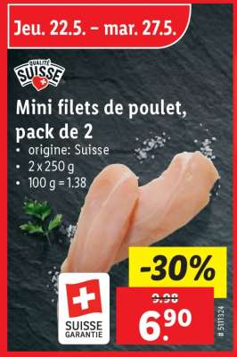 Mini filets de poulet, pack de 2