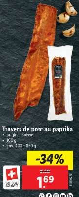Travers de porc au paprika