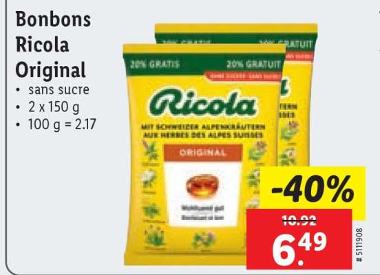 Bonbons Ricola Original