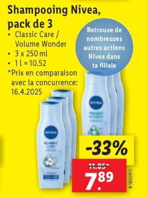 Shampooing Nivea, pack de 3