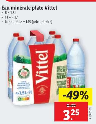 Eau minérale plate Vittel