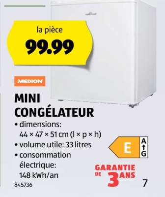 MEDION MINI CONGÉLATEUR