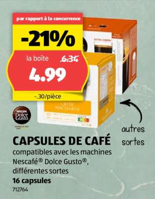 CAPSULES DE CAFÉ
