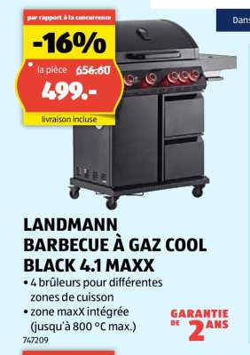 LANDMANN BARBECUE À GAZ COOL BLACK 4.1 MAXX