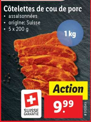 Côtelettes de cou de porc