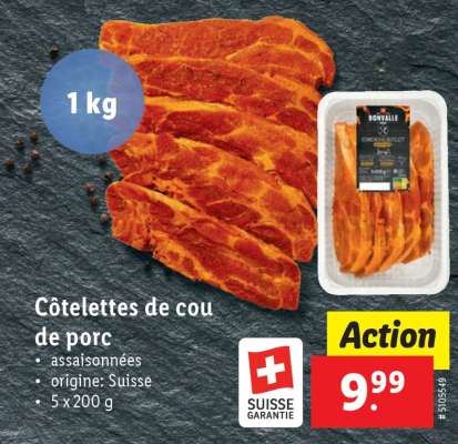 Côtelettes de cou de porc