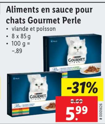 Aliments en sauce pour chats Gourmet Perle