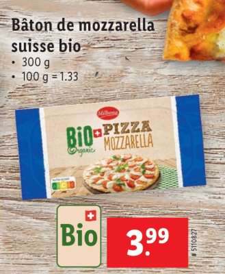 Bâton de mozzarella suisse bio