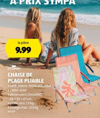 Chaise de plage pliable