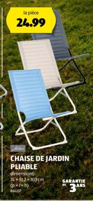 Chaise de jardin pliable