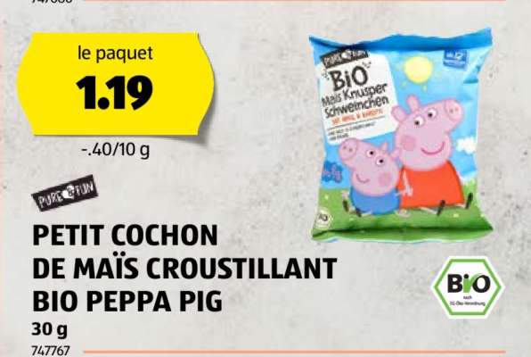 PETIT COCHON DE MAÏS CROUSTILLANT BIO PEPPA PIG