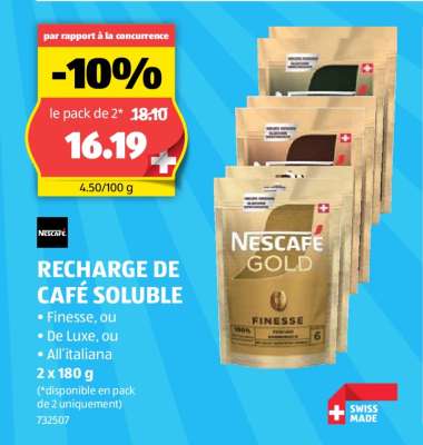 NESCAFÉ GOLD RECHARGE DE CAFÉ SOLUBLE