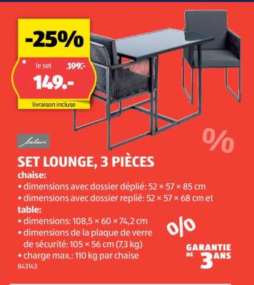 SET LOUNGE, 3 PIÈCES