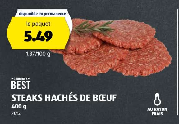STEAKS HACHÉS DE BŒUF