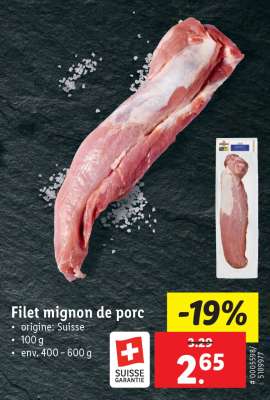 Filet mignon de porc