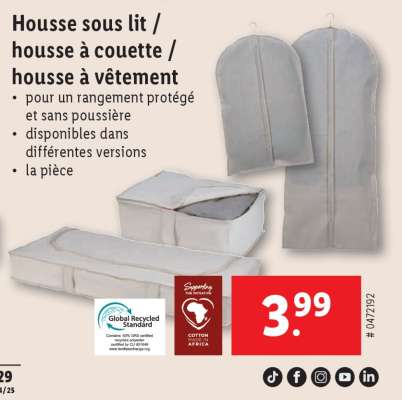 Housse sous lit / housse à couette / housse à vêtement