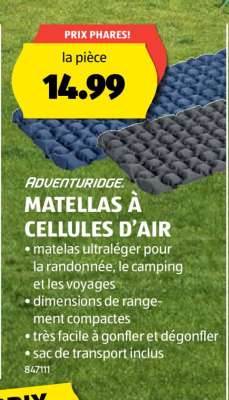 ADVENTURIDGE: MATELLAS À CELLULES D’AIR