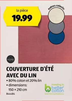 COUVERTURE D'ÉTÉ AVEC DU LIN