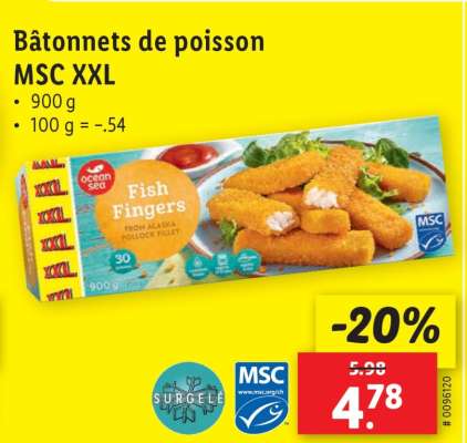 Bâtonnets de poisson MSC XXL