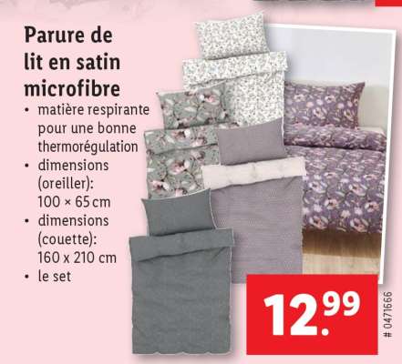 Parure de lit en satin microfibre