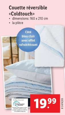 Couette réversible «Coldtouch»